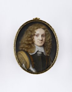 Portretminiatuur van een man in harnas, c.1660